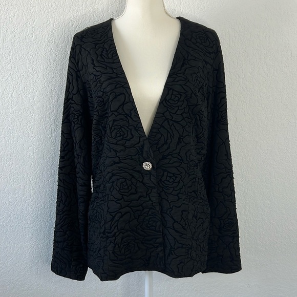 NWT Antthony Design Originals Black Floral Jacket - Picture 3 of 12